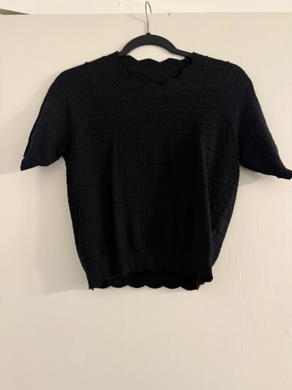Black Short-Sleeve Knit Top - Women